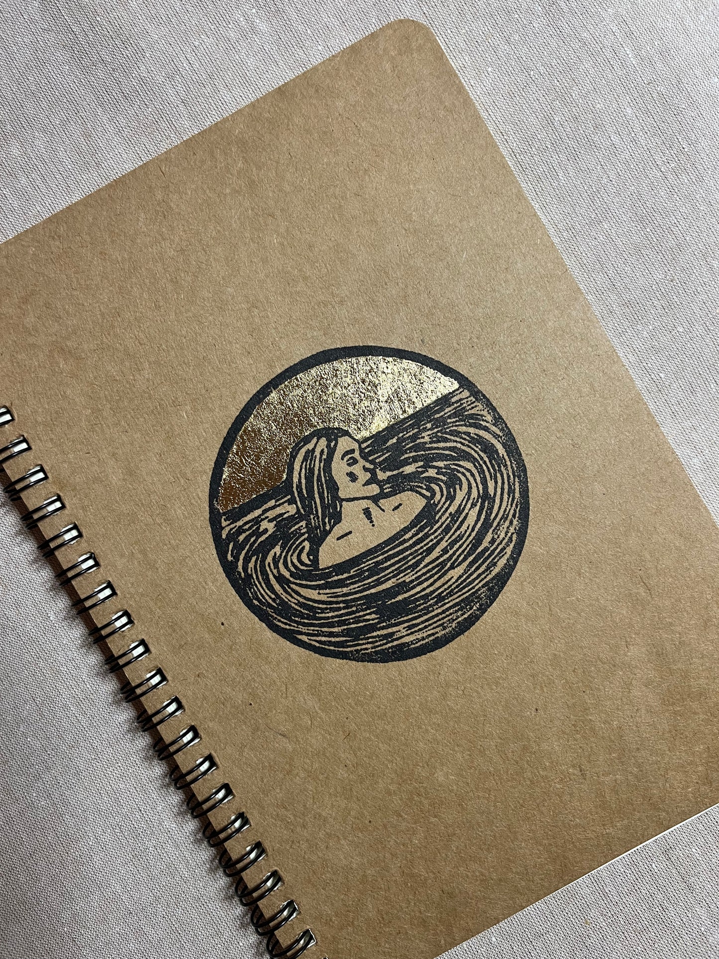 “Opal” Hand-Printed Journal with Gold Leaf