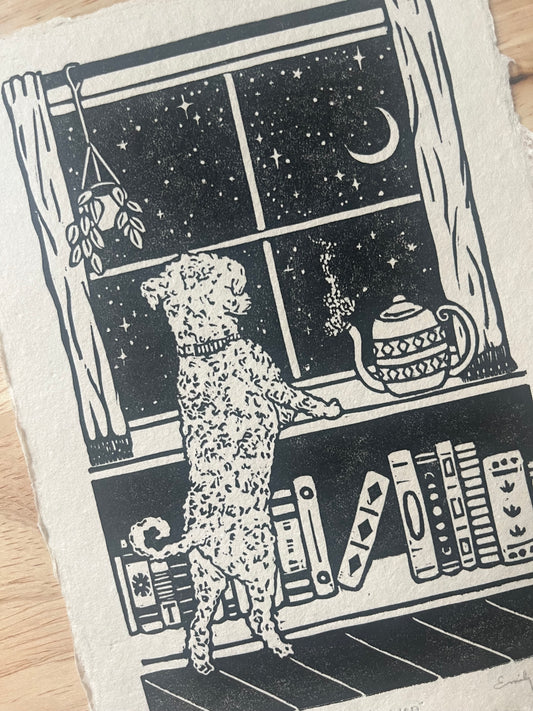 “a place in heaven” original linoleum block print - signed edition