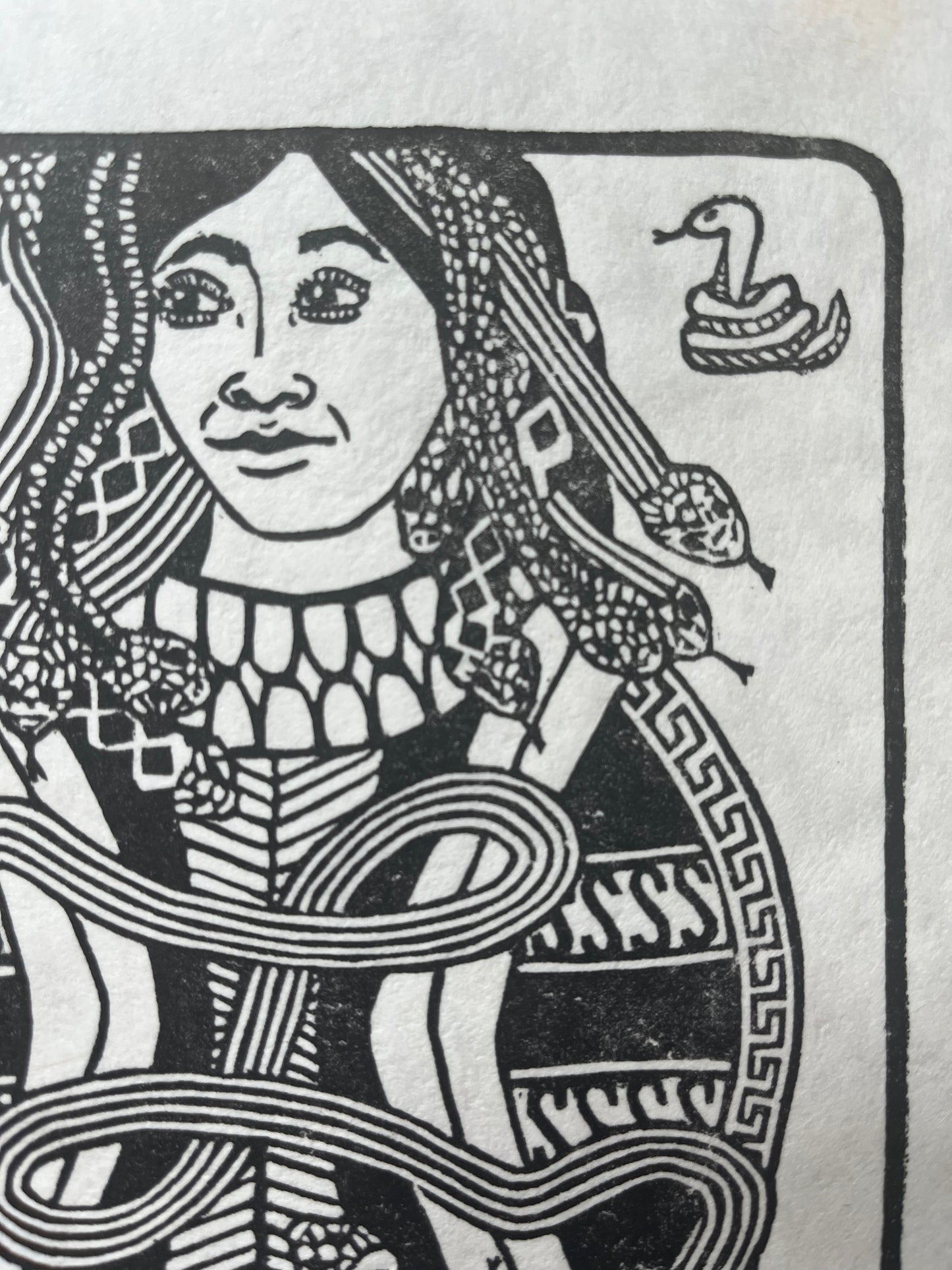 "Queen of Serpents" Original Limited Edition Linoleum Block Print
