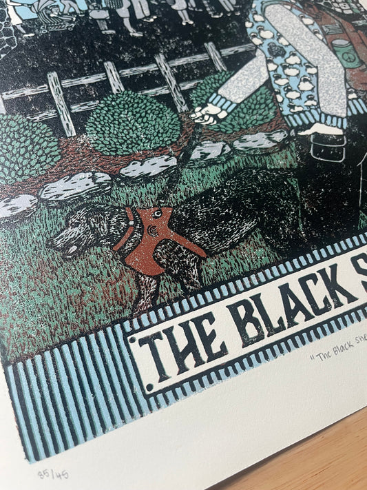 “The Black Sheep” Original Reduction Linoleum Block Print - Signed Limited Edition - linocut