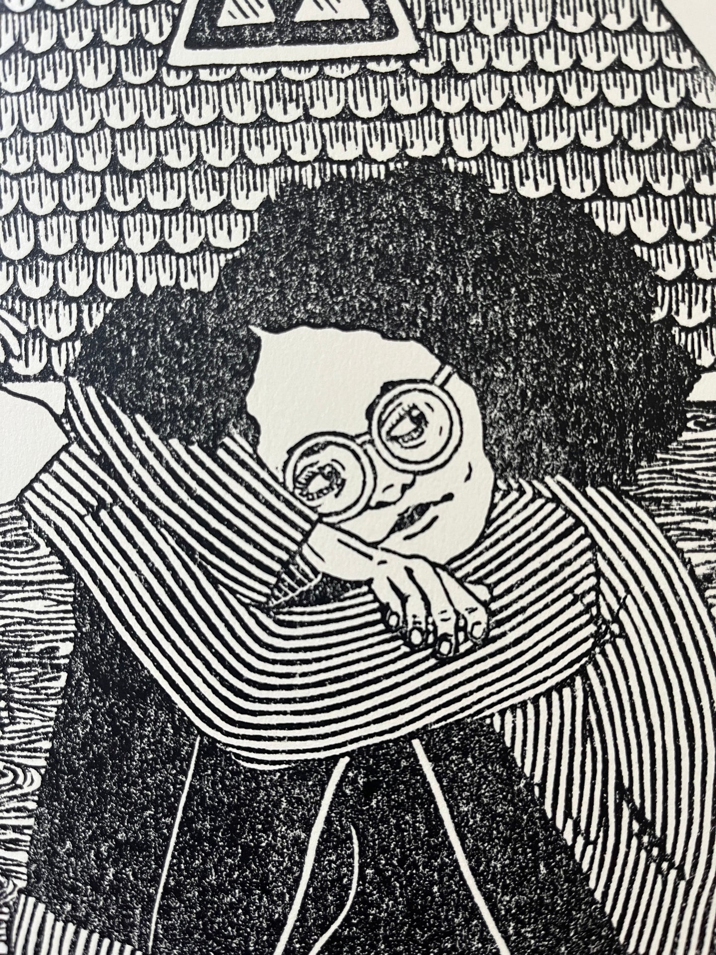 “I am home where the wildflowers bloom” Limited Edition Linoleum Block Print