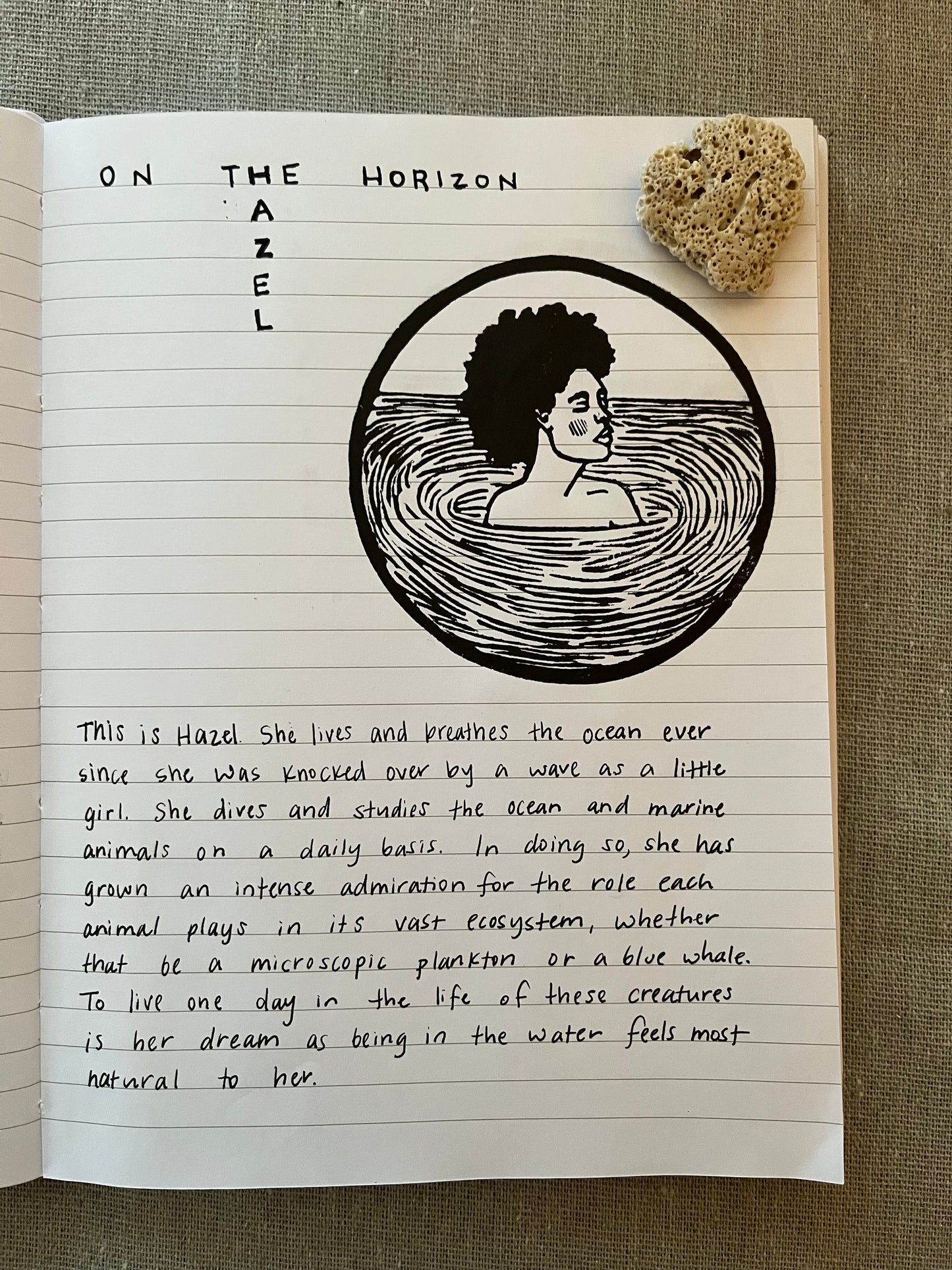 "Hazel" Individual Gold-Leafed 4"x6" Linoleum Block Print