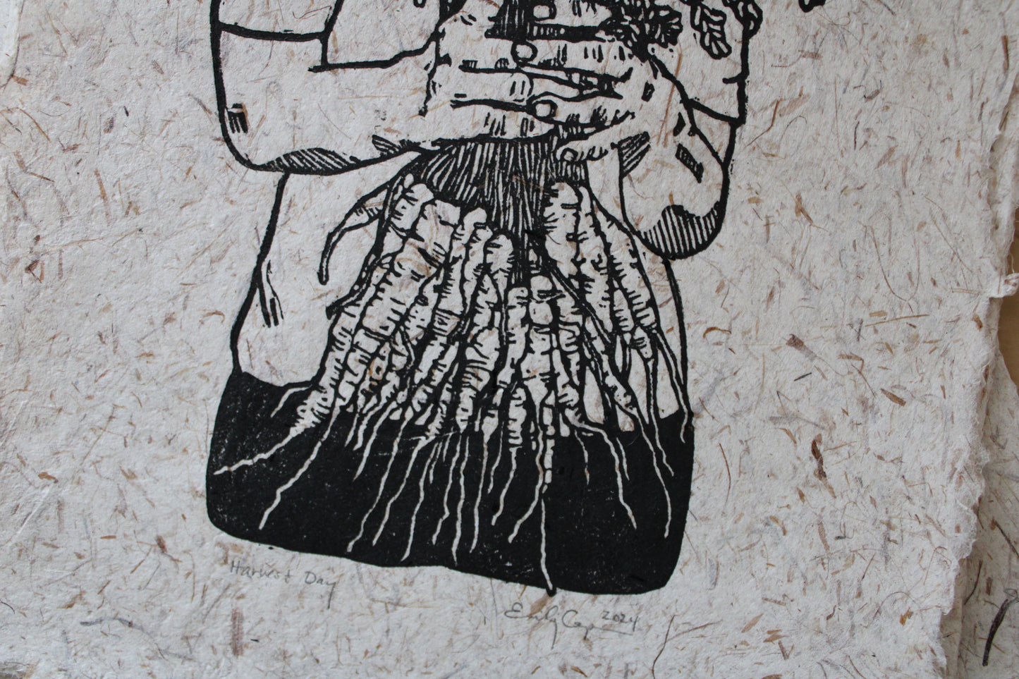 "Harvest Day" Original Open Edition Linoleum Block Print