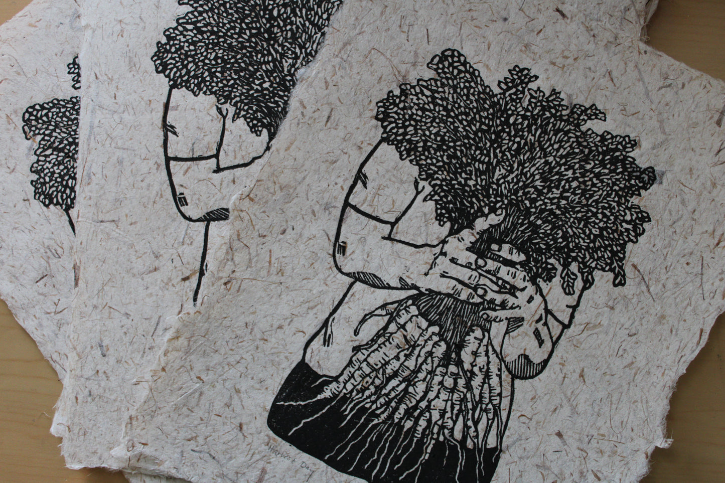 "Harvest Day" Original Open Edition Linoleum Block Print