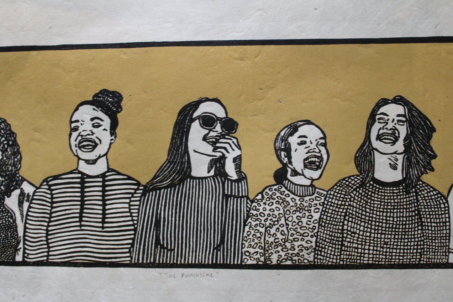 "The Punchline" Original Limited Edition Reduction Linoleum Block Print - Two Variations