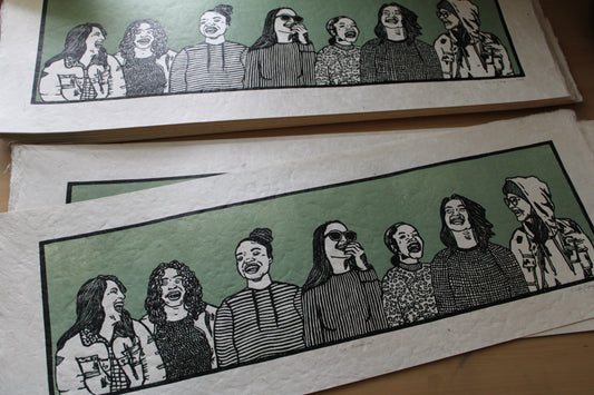 "The Punchline" Original Limited Edition Reduction Linoleum Block Print - Two Variations