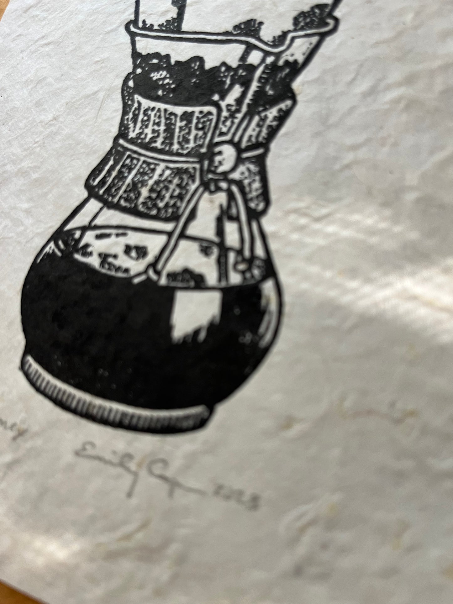 "Chemex" Coffee Maker Linocut Print