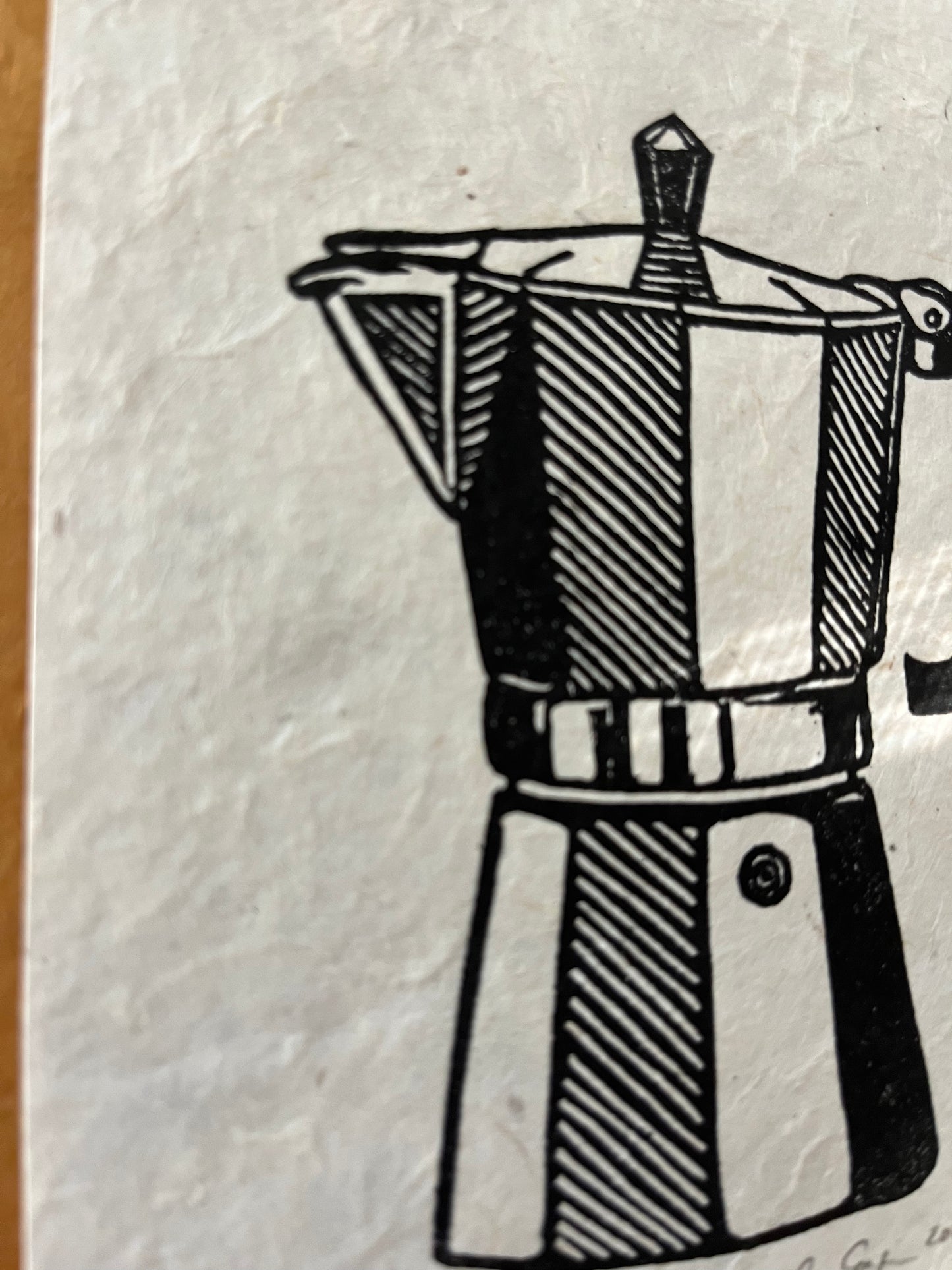 "Moka Pot" Linocut Print