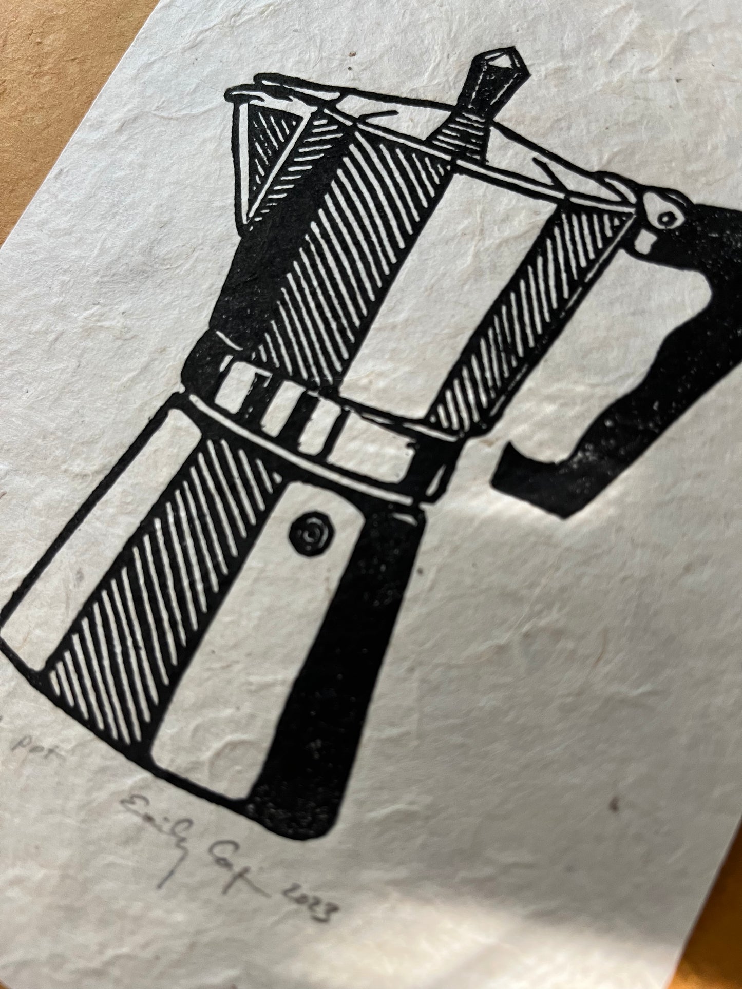 "Moka Pot" Linocut Print