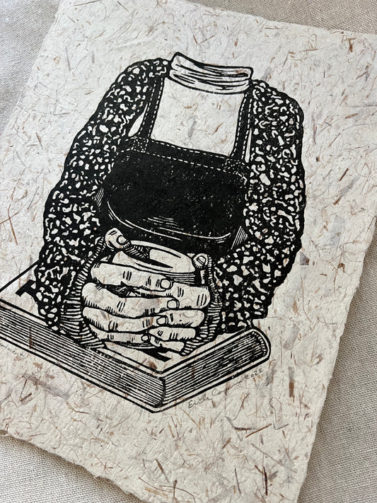 "Contentment" Original Linoleum Block Print