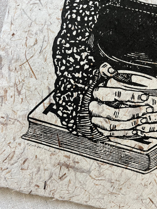 "Contentment" Original Linoleum Block Print