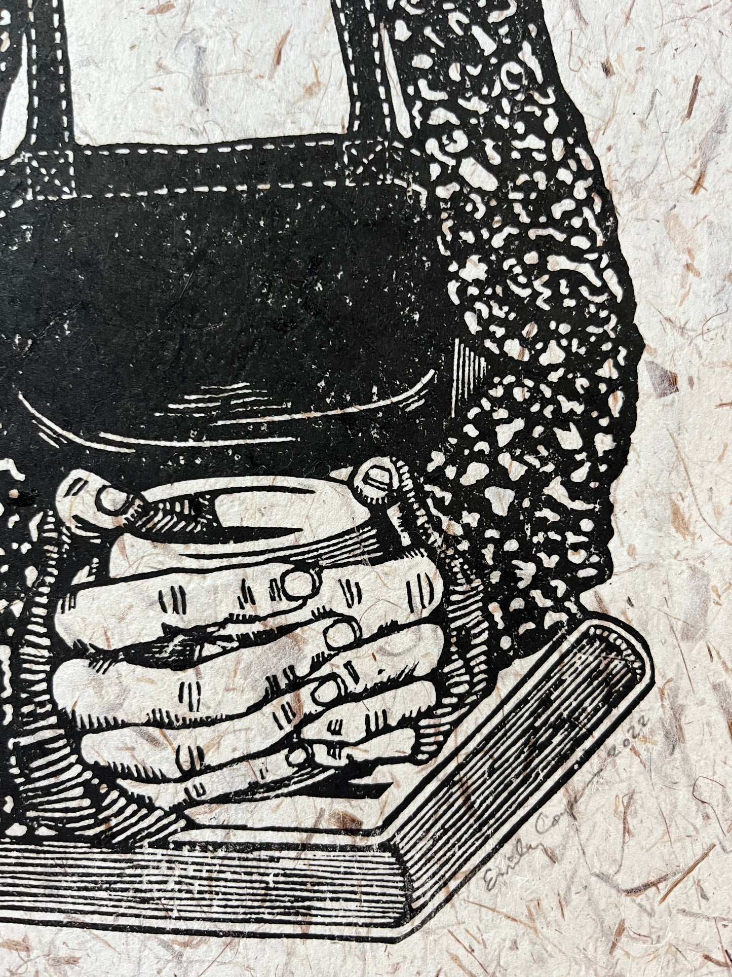 "Contentment" Original Linoleum Block Print