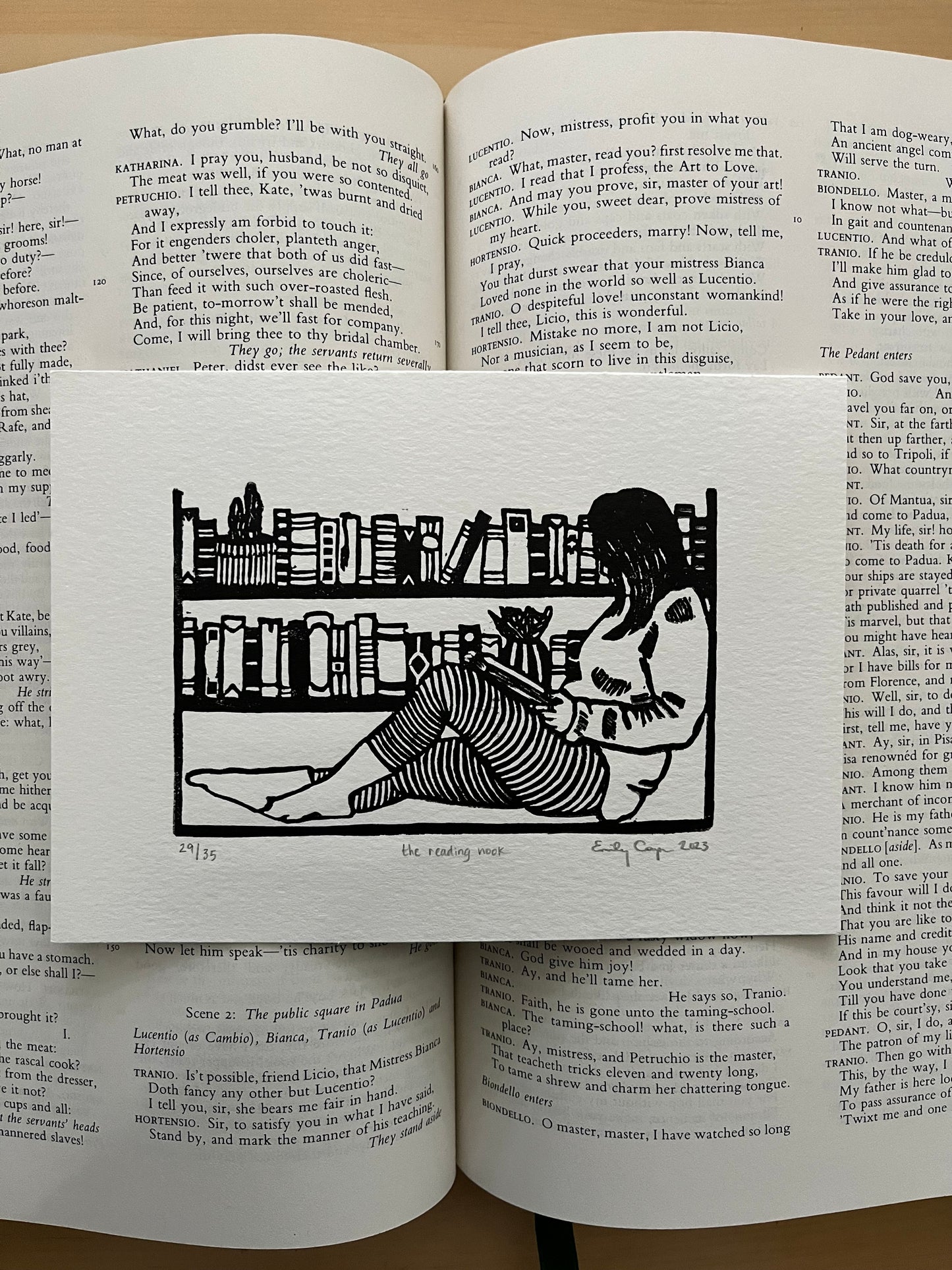 'The Reading Nook' Limited Edition Linoleum Block Print