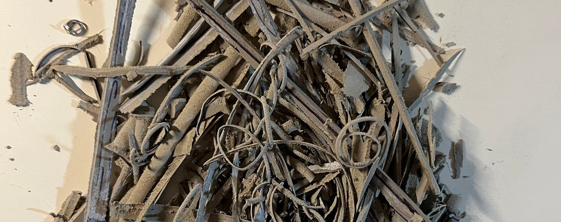 An image of the linoleum block shavings in a pile.