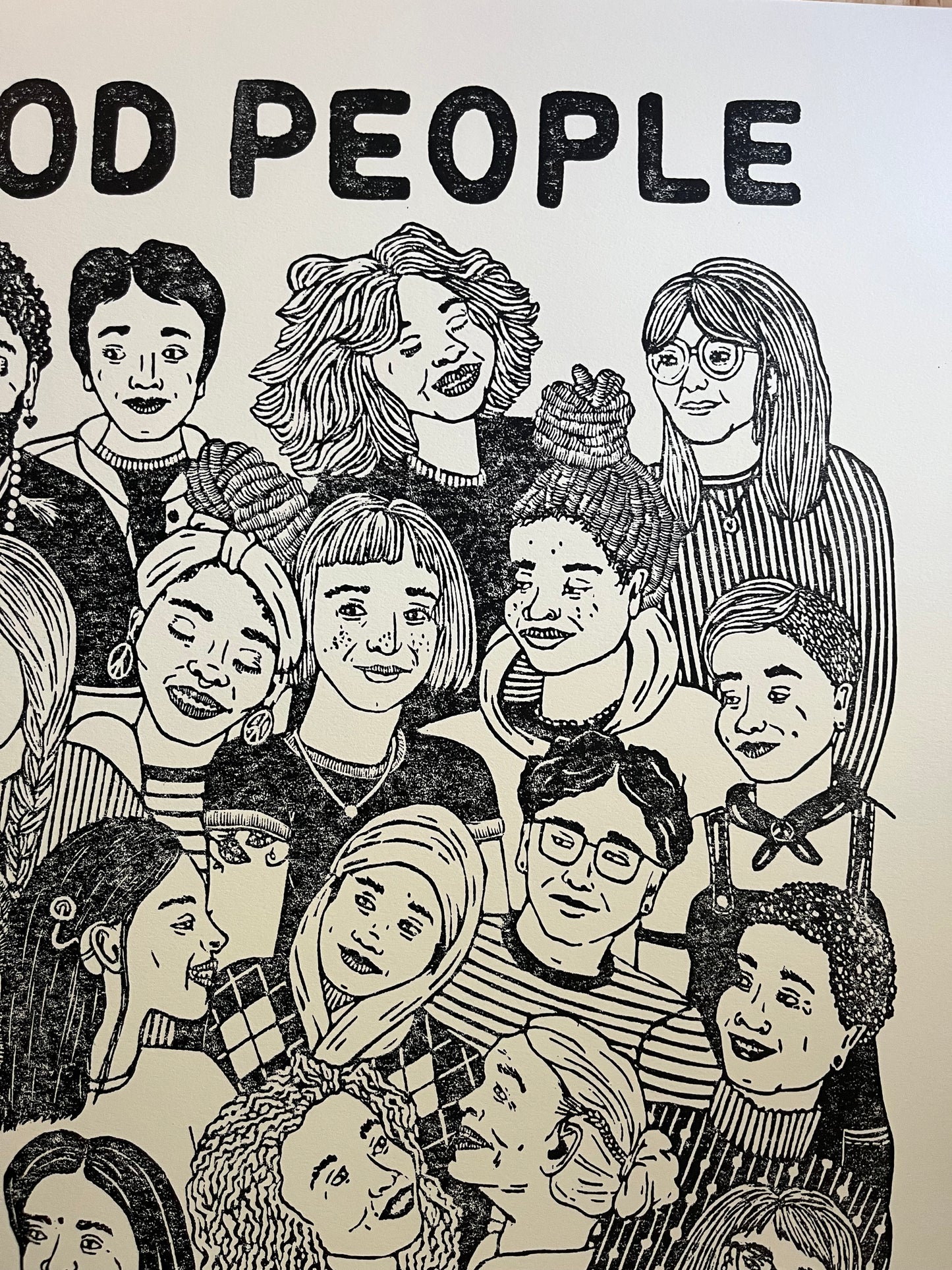 PRE-ORDER “look for the helpers” limited edition linocut print - 30% of proceeds donated to the Freestore Foodbank in Nov/Dec 2025