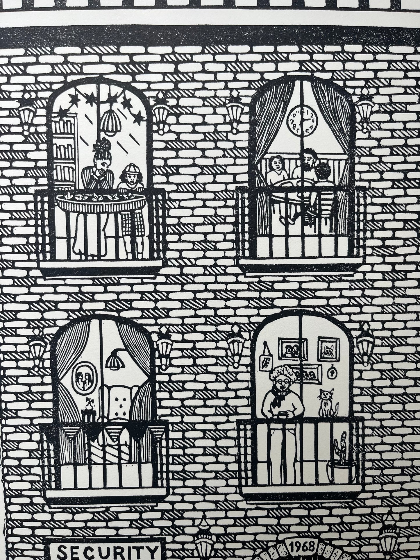 “Housing is a Human Right” - signed and numbered limited edition linocut print, 25% of proceeds benefit Housing Opportunities Made Equal
