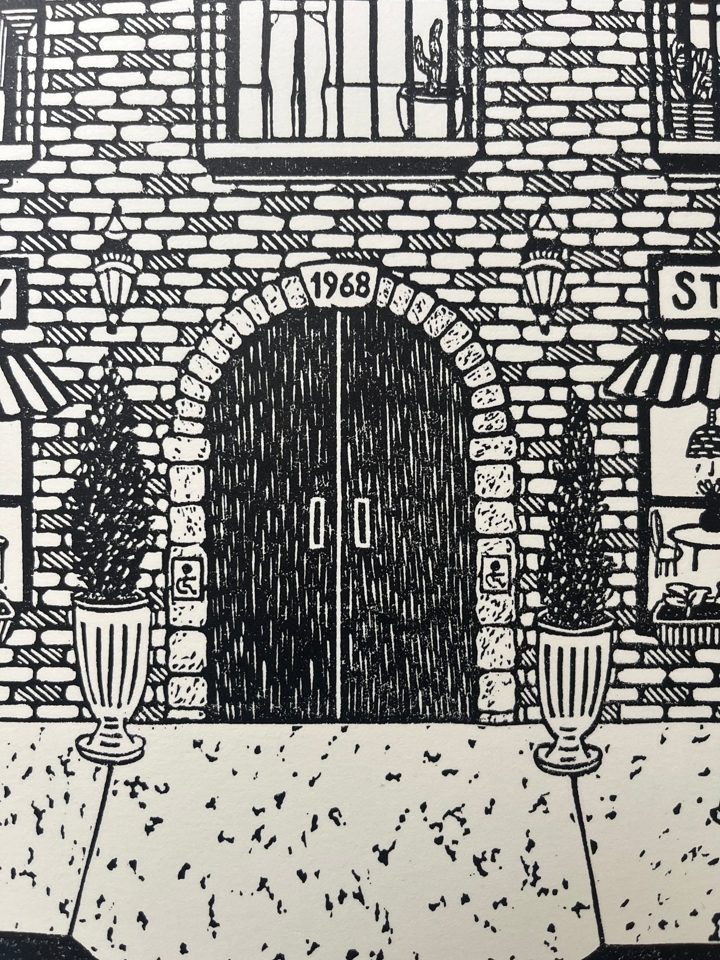 “Housing is a Human Right” - signed and numbered limited edition linocut print, 25% of proceeds benefit Housing Opportunities Made Equal