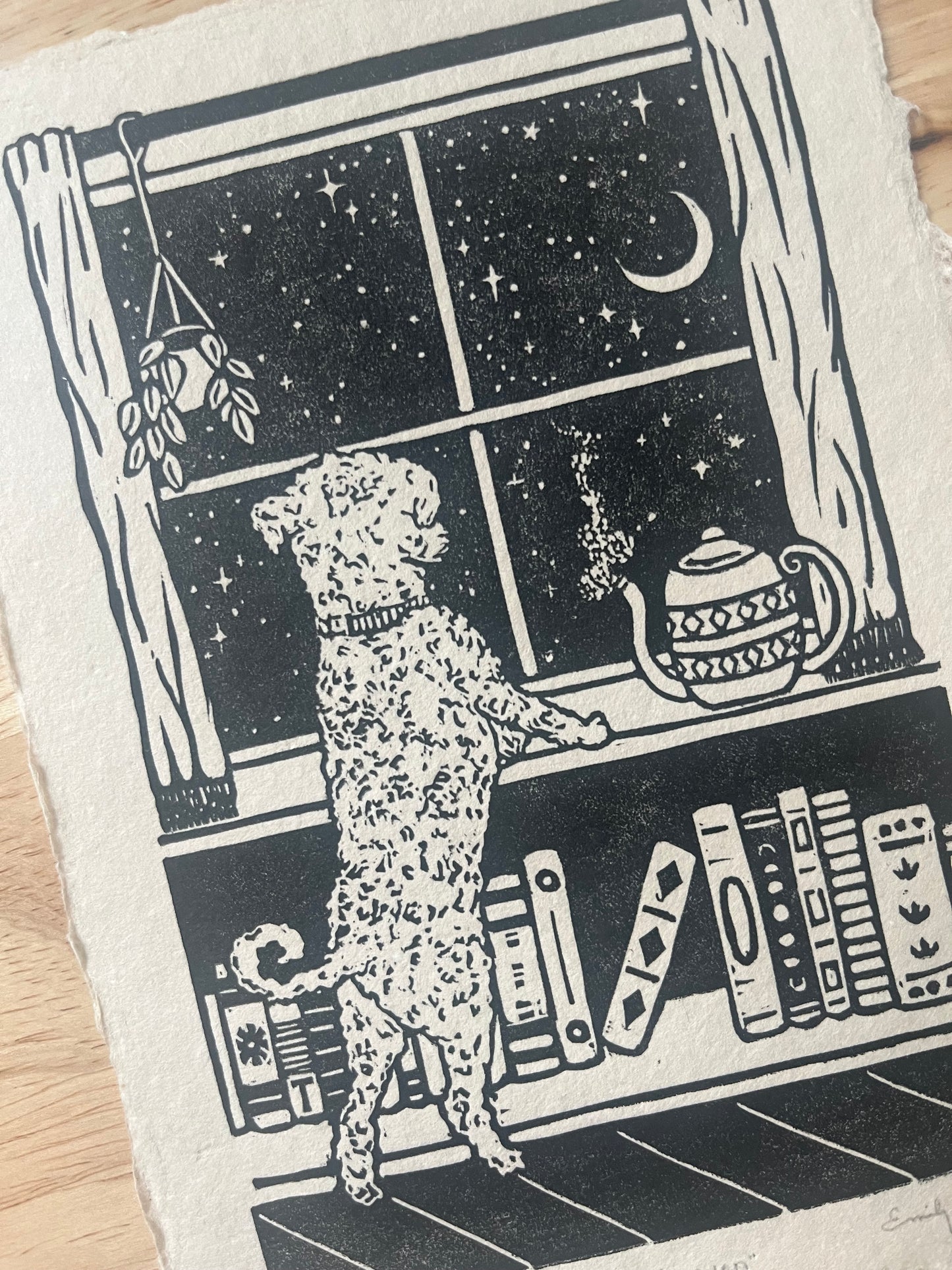 “a place in heaven” original linoleum block print - signed edition