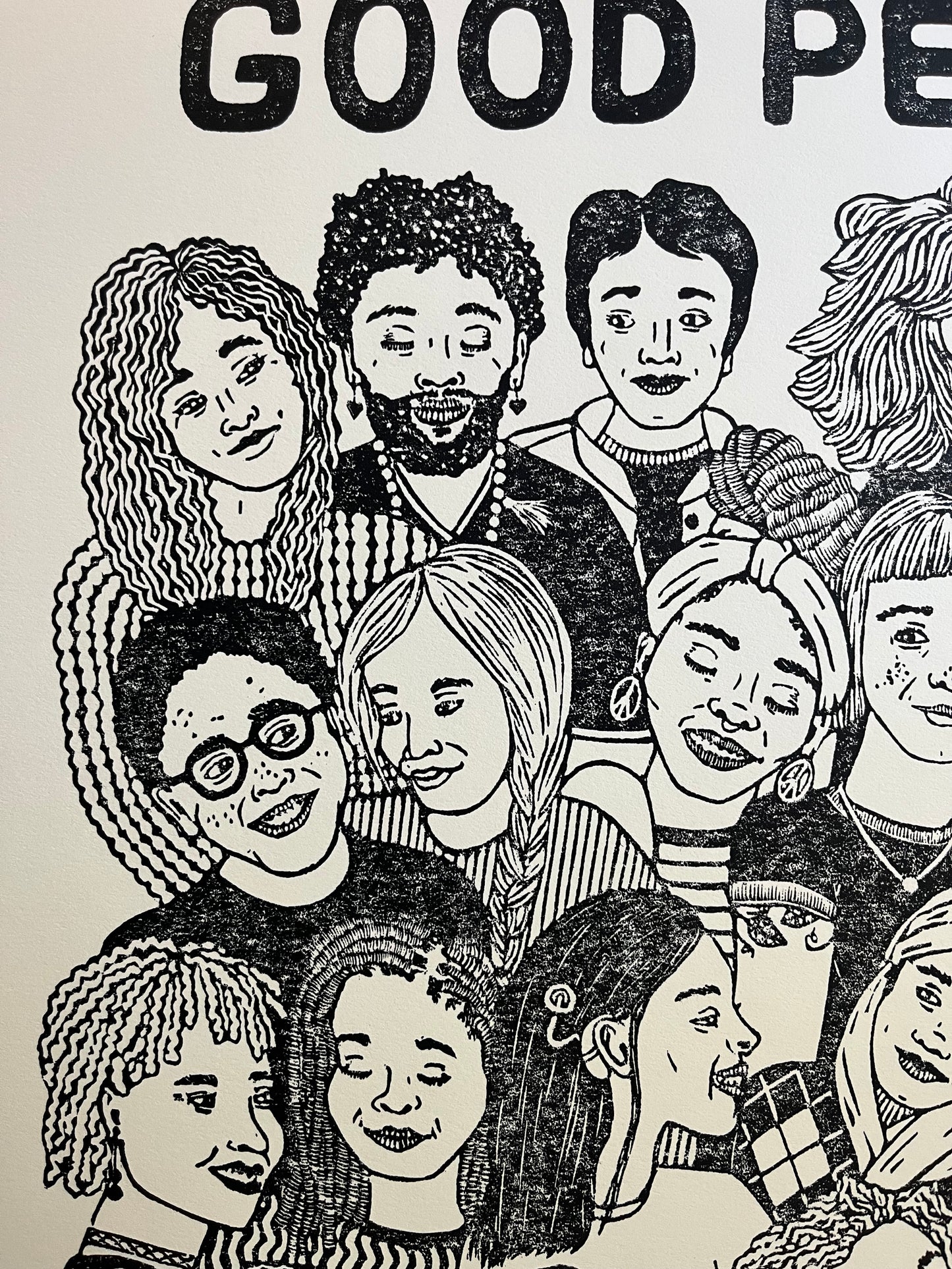 PRE-ORDER “look for the helpers” limited edition linocut print - 30% of proceeds donated to the Freestore Foodbank in Nov/Dec 2025