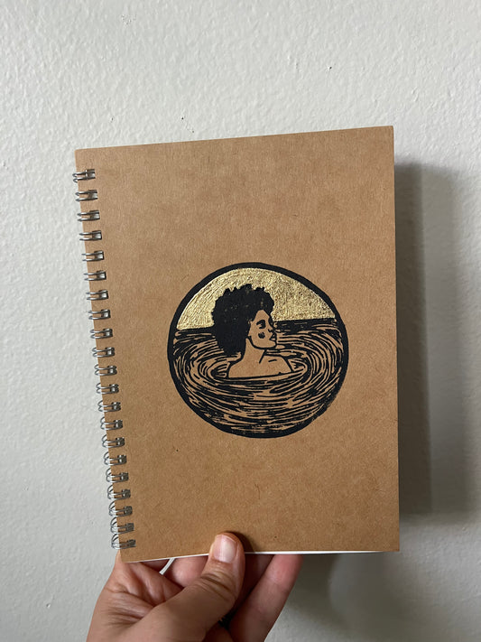 "Hazel" Hand-Printed Journal with Gold Leaf