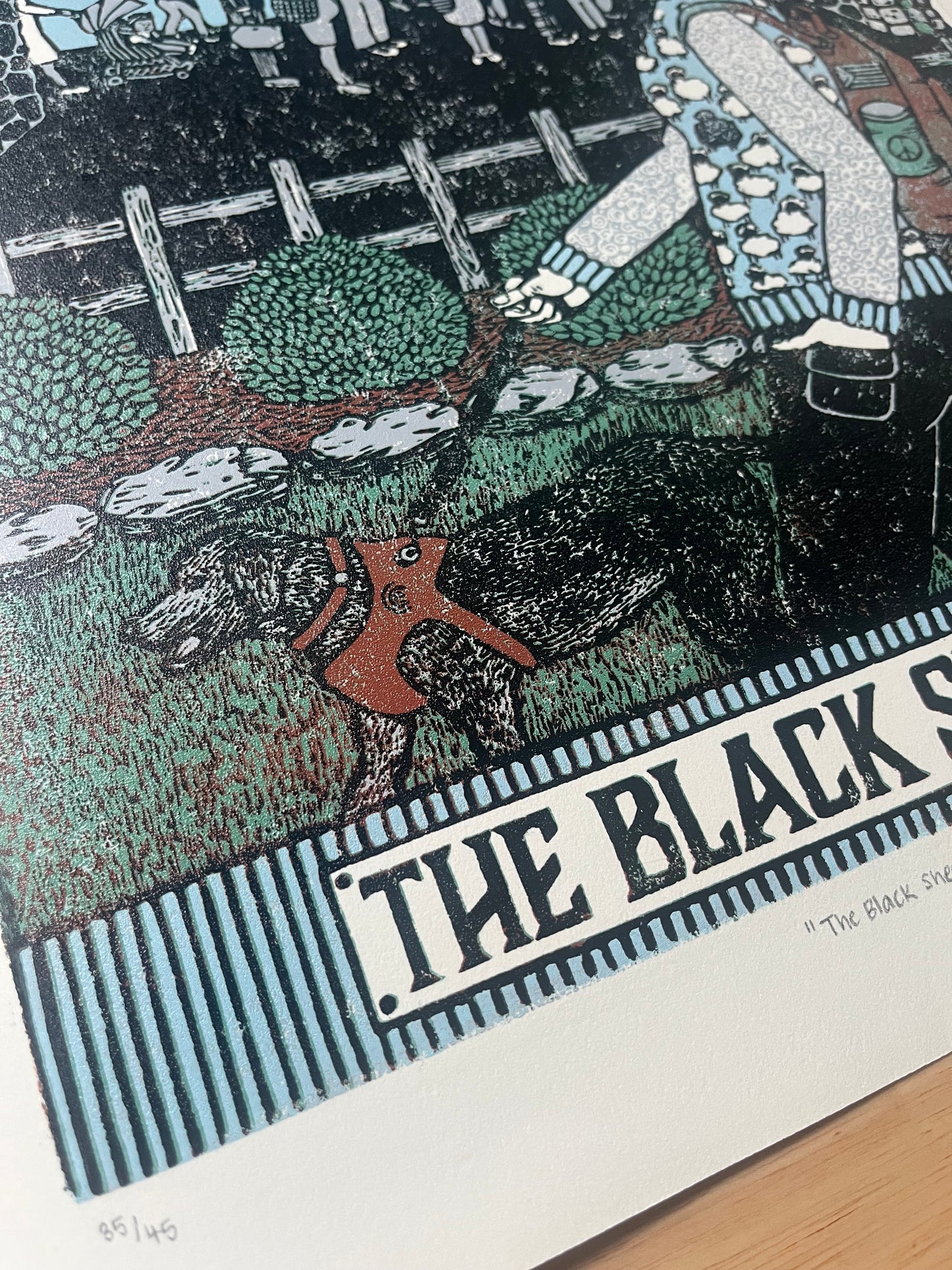 “The Black Sheep” Original Reduction Linoleum Block Print - Signed Limited Edition - linocut