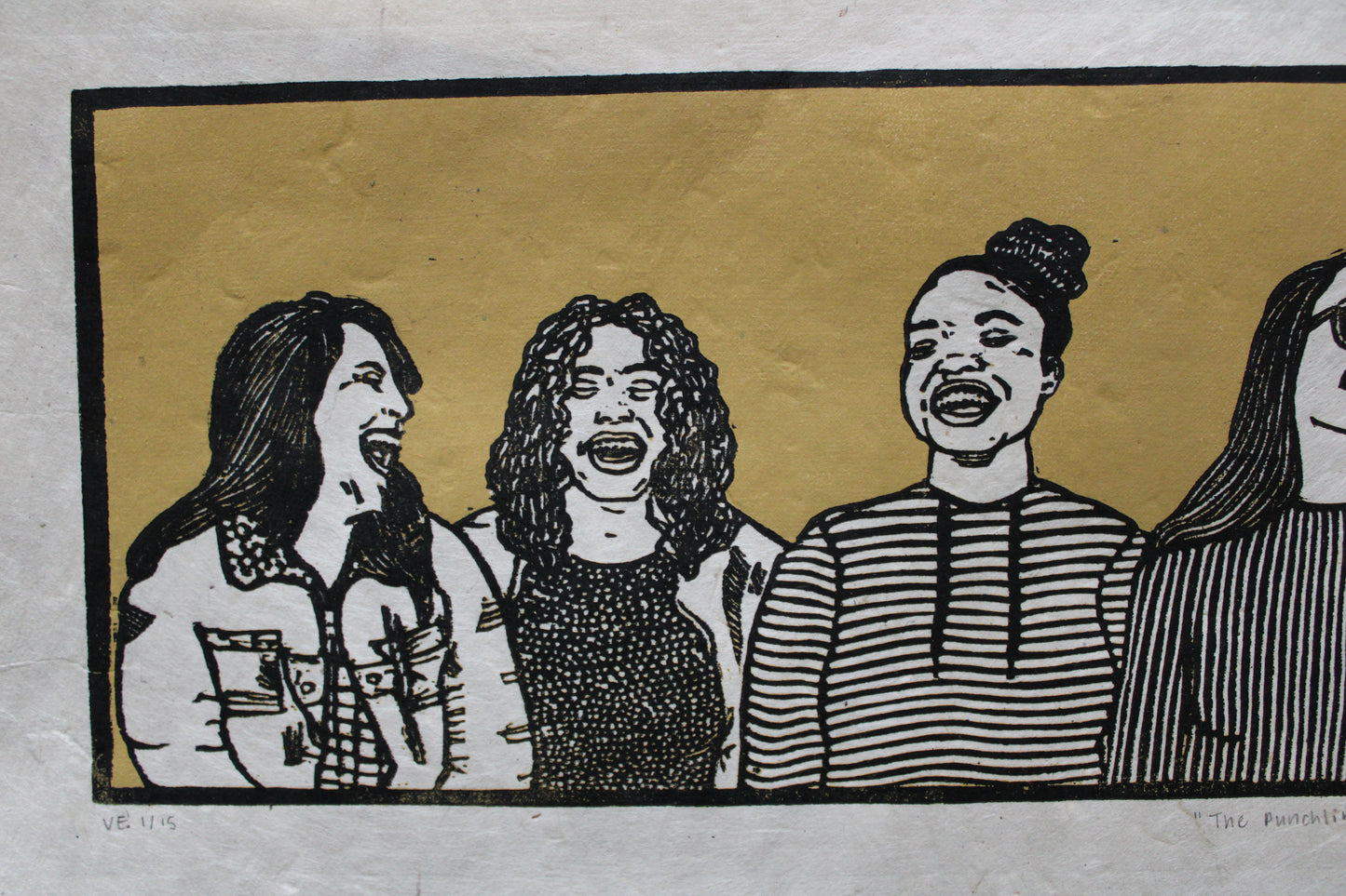 "The Punchline" Original Limited Edition Reduction Linoleum Block Print - Two Variations