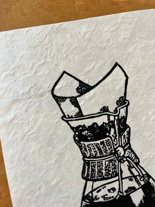 "Chemex" Coffee Maker Linocut Print