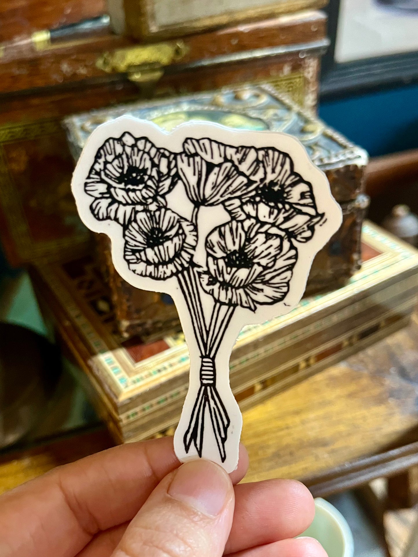 Stickers - Waterproof Adhesive, UV Laminate - Designs from Linoleum Block Prints