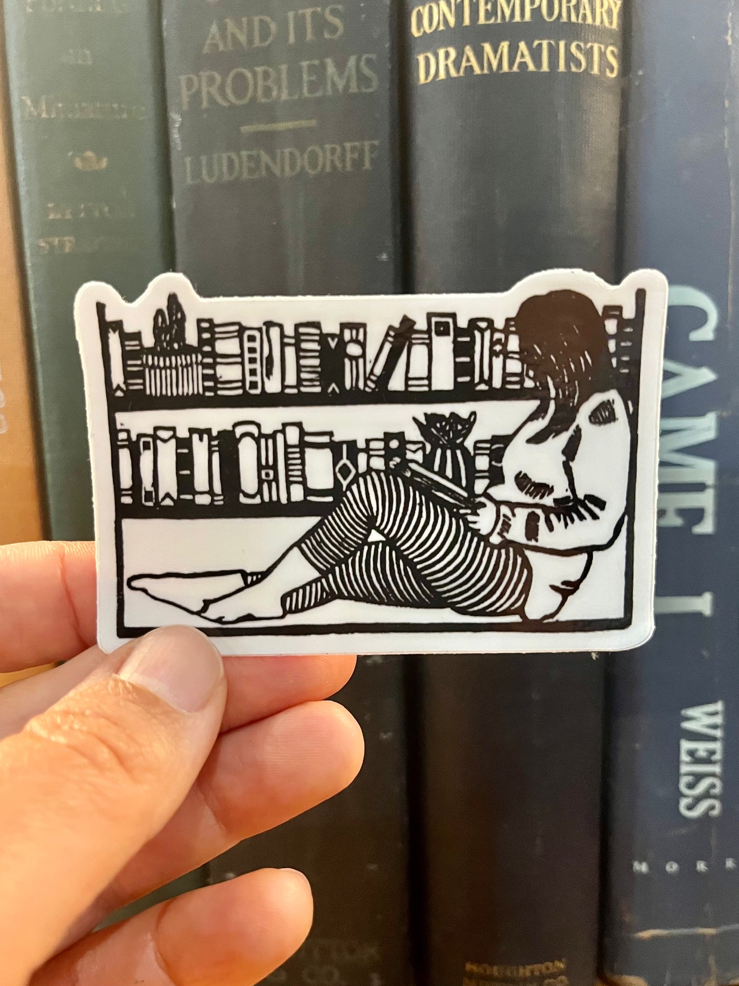 Stickers - Waterproof Adhesive, UV Laminate - Designs from Linoleum Block Prints