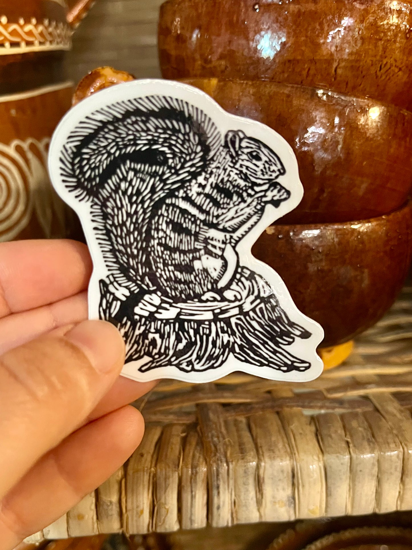Stickers - Waterproof Adhesive, UV Laminate - Designs from Linoleum Block Prints