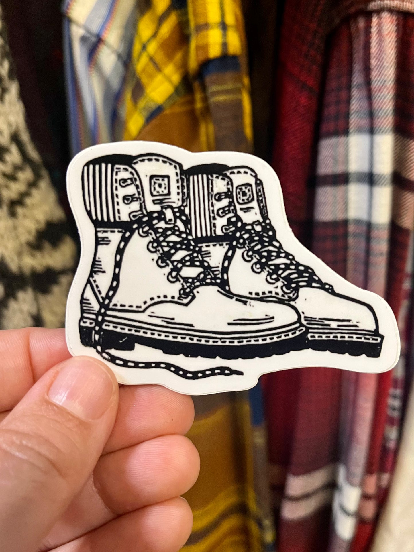 Stickers - Waterproof Adhesive, UV Laminate - Designs from Linoleum Block Prints