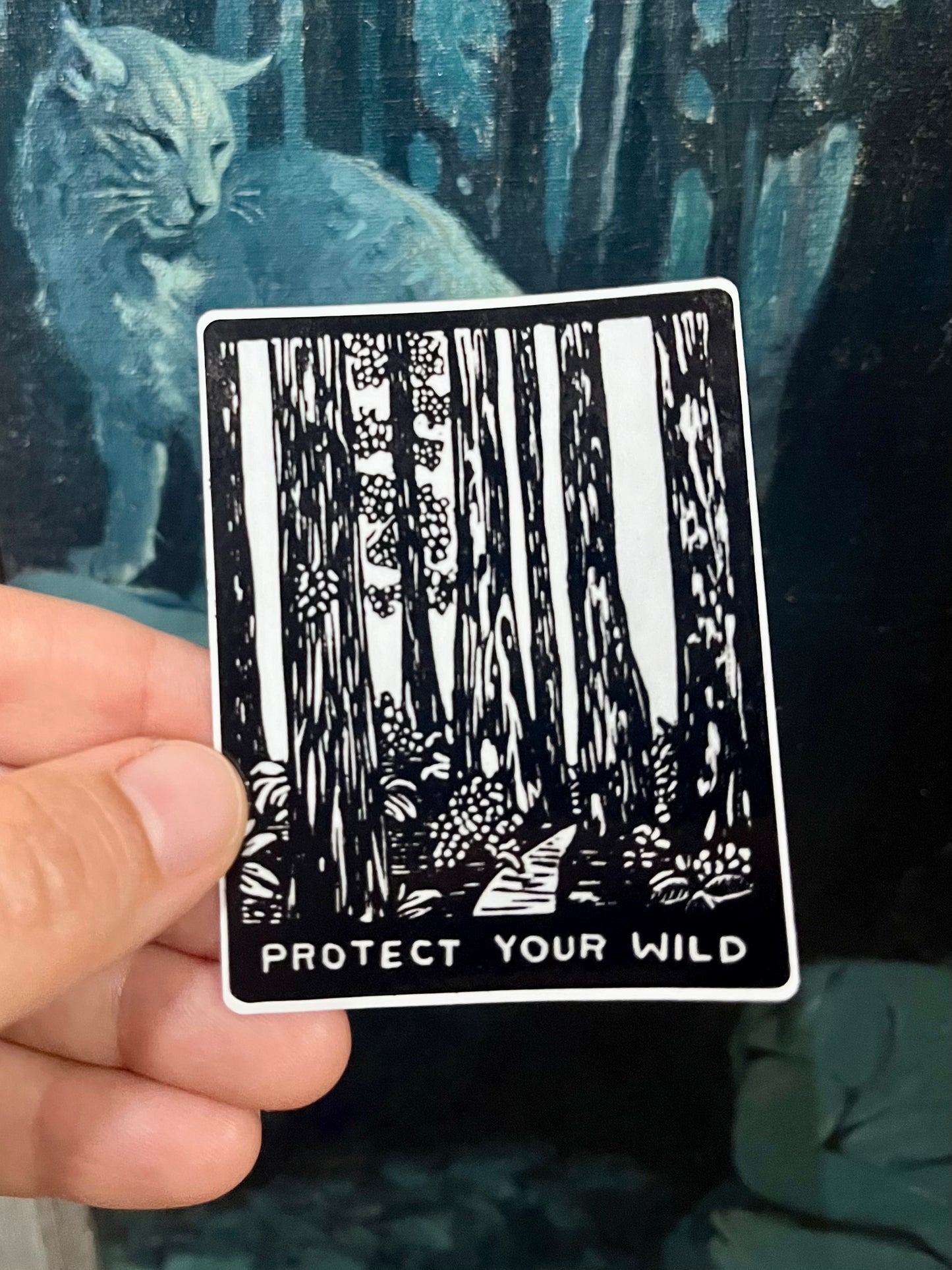 Stickers - Waterproof Adhesive, UV Laminate - Designs from Linoleum Block Prints